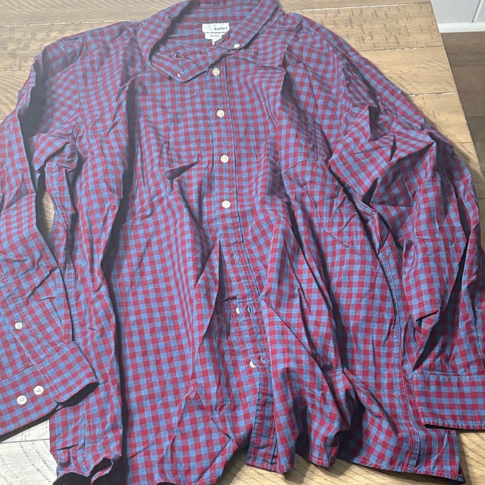 Sonoma Red and Blue Checkered Button-Down Shirt